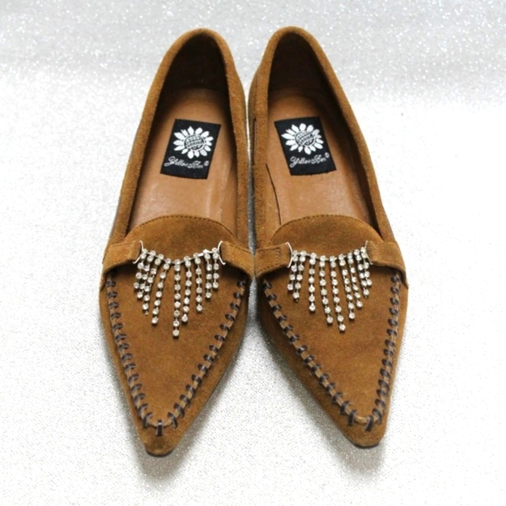 NWOT Yellow Box Brown Leather Moccasin Style Shoe